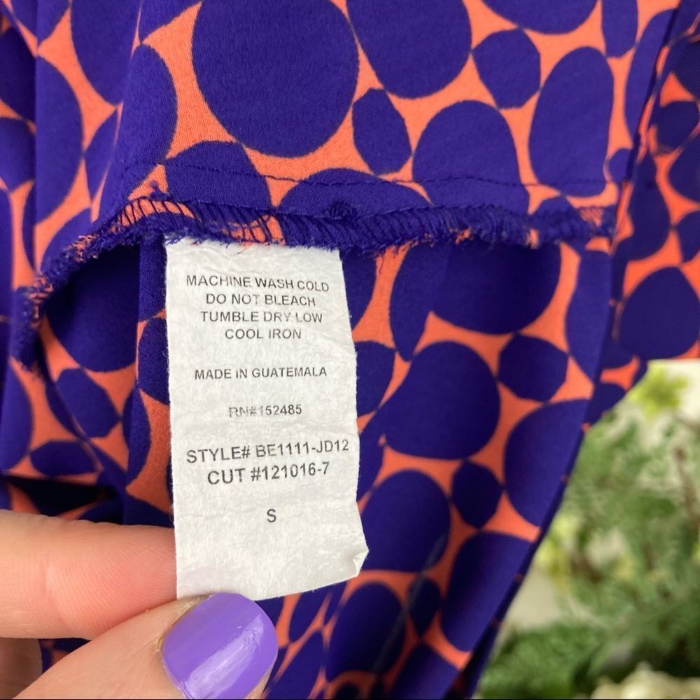 PAPERMOON * blouse purple orange size small sleeveless stitch fix - Picture 9 of 11